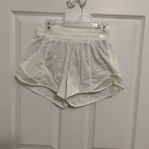 White Lululemon Hotty Hot athletic shorts